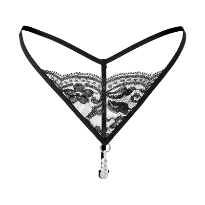 Spitzenstring mit edler Perlenkette Spitzenstring mit edler Perlenkette