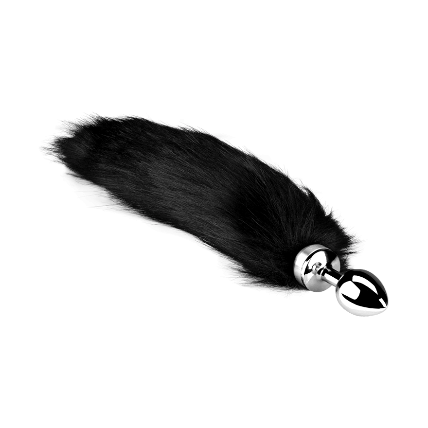 Buttplug with black Tail, 8,5 cm