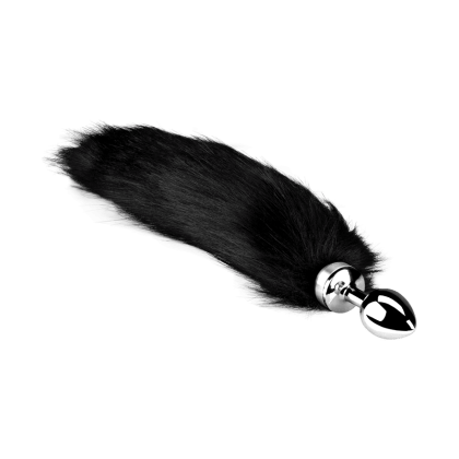 Buttplug with black Tail, 8,5 cm Buttplug with black Tail, 8,5 cm