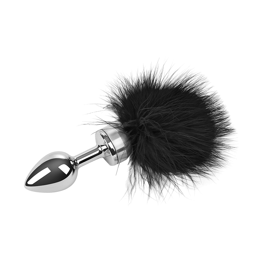 Edelstahl-Dildo mit Federn, silber, 18 cm