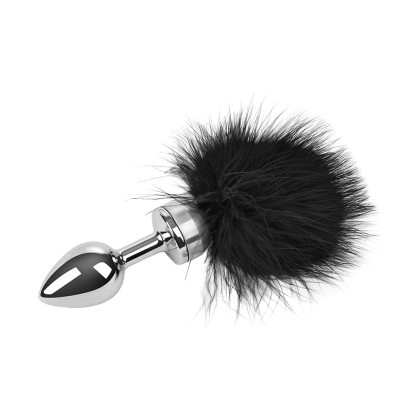 Edelstahl-Dildo mit Federn, silber, 18 cm Edelstahl-Dildo mit Federn, silber, 18 cm