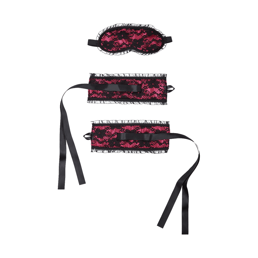 Fesselset mit Augenmaske, 3 Teile