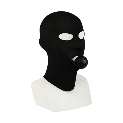 Kopfmaske mit integriertem Mundknebel Kopfmaske mit integriertem Mundknebel