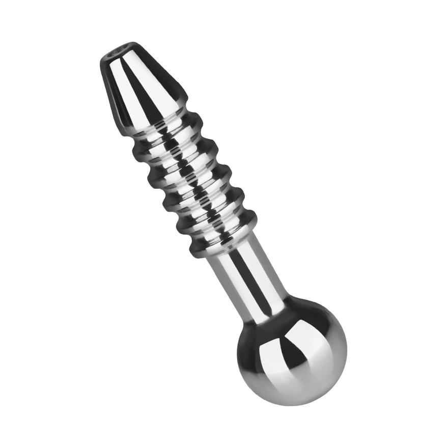 Hohler Penisplug mit Struktur, 5,6 cm
