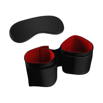 Weiche Handfesseln mit Maske Weiche Handfesseln mit Maske