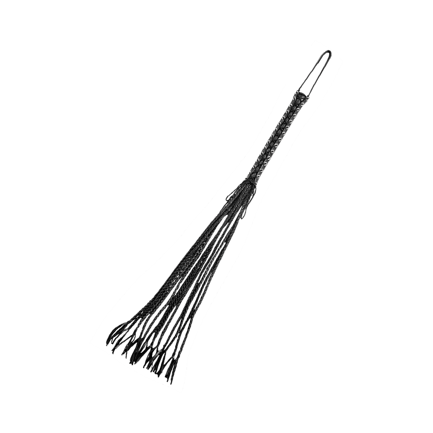 Lederpeitsche mit geflochtenen Riemen
