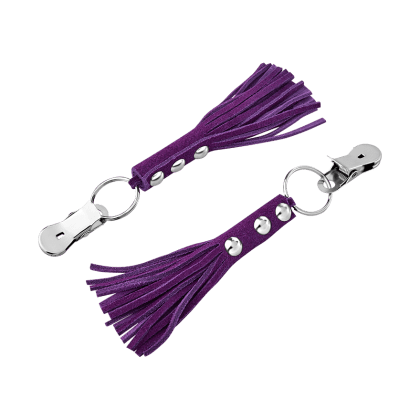 Nippelklemmen mit Leder-Quasten Nippelklemmen mit Leder-Quasten