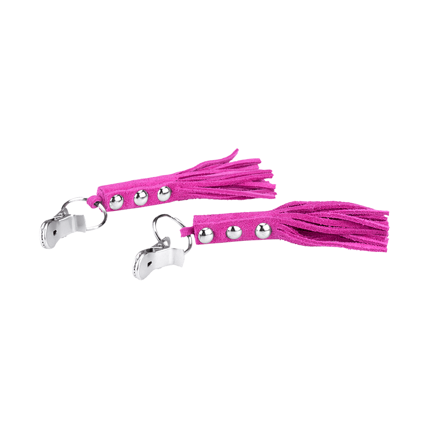 Nippelklemmen mit Leder-Quasten