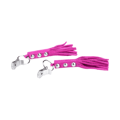 Nippelklemmen mit Leder-Quasten Nippelklemmen mit Leder-Quasten