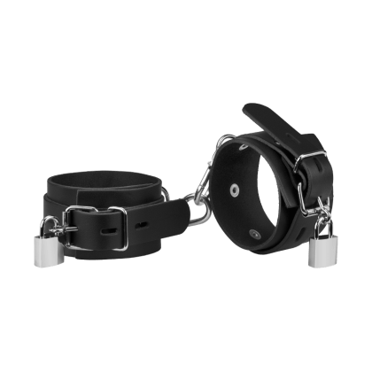 Leder-Fußfesseln mit Schloss Leder-Fußfesseln mit Schloss