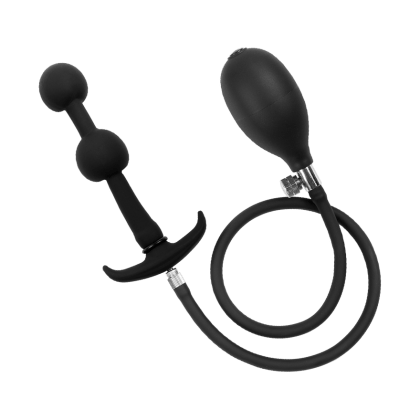 Latex Play - Inflatable Anal Plug with Double Balloon and Pump, 15 cm Latex Play - Inflatable Anal Plug with Double Balloon and Pump, 15 cm