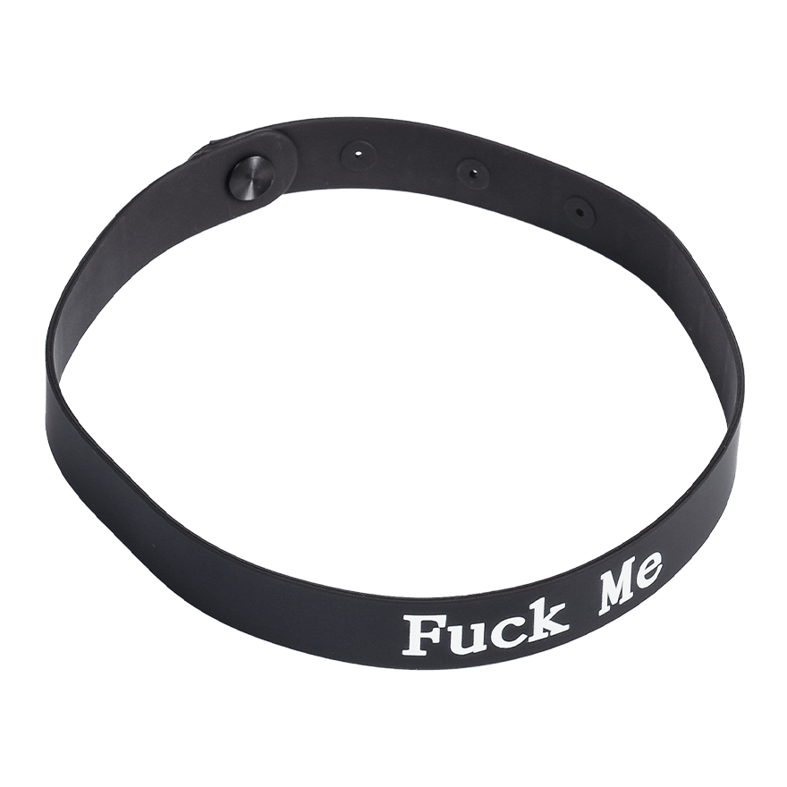 Halsband mit Aufschrift FUCK ME