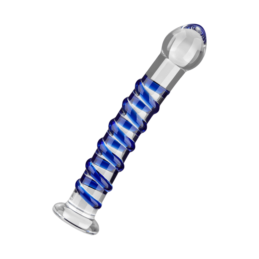 Glasdildo mit Spiralstruktur, 19 cm