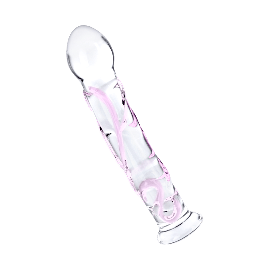 Glasdildo mit Aderung, 17 cm
