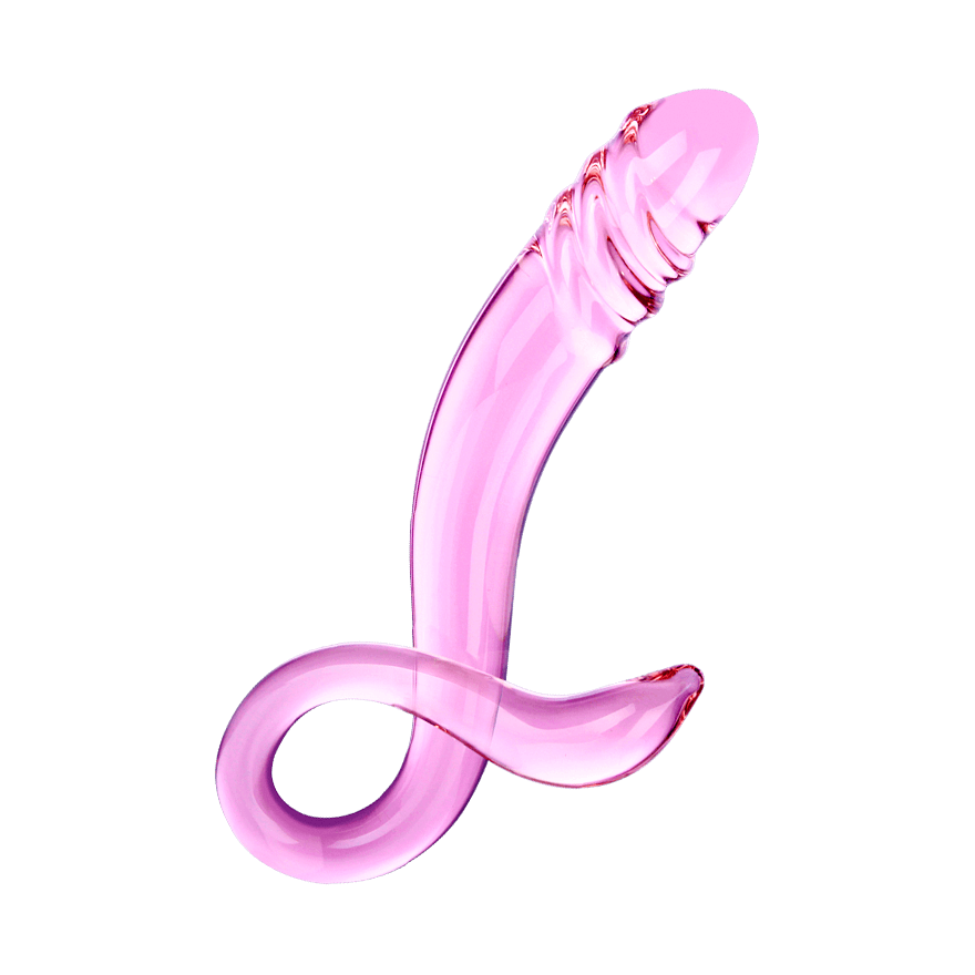 Glasdildo mit Klitorisreizer, 16,5 cm