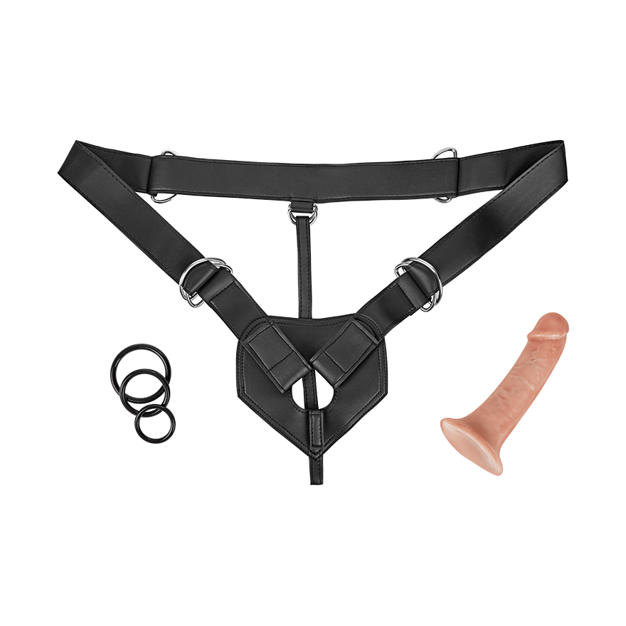 Strap-On Harness, 17 cm, 7 Teile