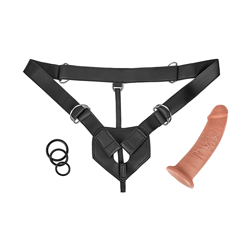 Strap-On Harness, 23 cm, 7 Teile