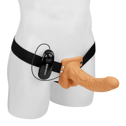 Vibrating Hollow Strap-On with Balls, 25 cm Vibrating Hollow Strap-On with Balls, 25 cm