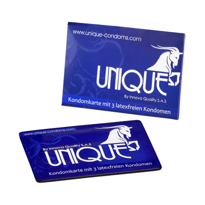 Unique Kondomkarte, 60 mm, 3 Stück Unique Kondomkarte, 60 mm, 3 Stück