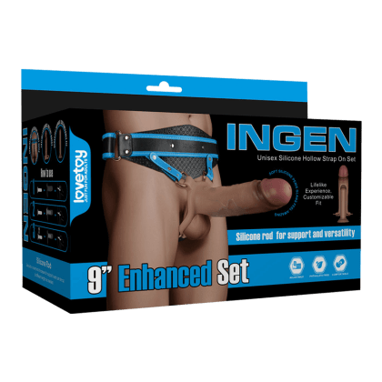 INGEN - Unisex Silicone Hollow Strap On Set XS-M, 23 cm INGEN - Unisex Silicone Hollow Strap On Set XS-M, 23 cm