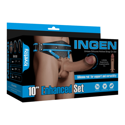INGEN - Unisex Silicone Hollow Strap On Set XS-M, 25,5 cm INGEN - Unisex Silicone Hollow Strap On Set XS-M, 25,5 cm