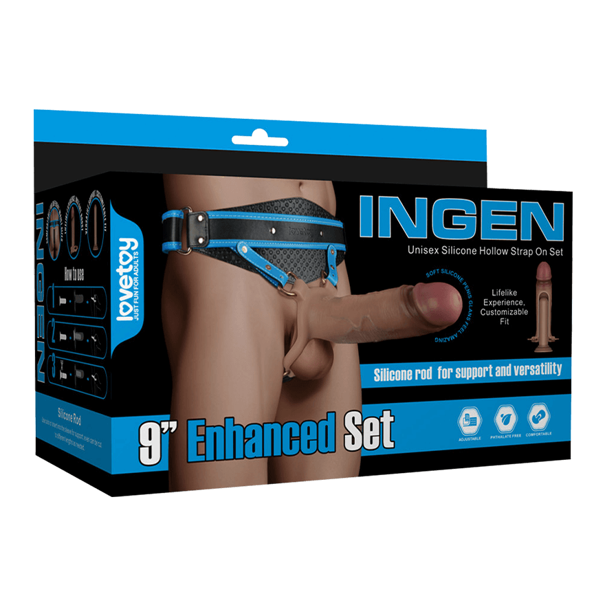 INGEN - Unisex Silicone Hollow Strap On Set L-XXL, 23 cm