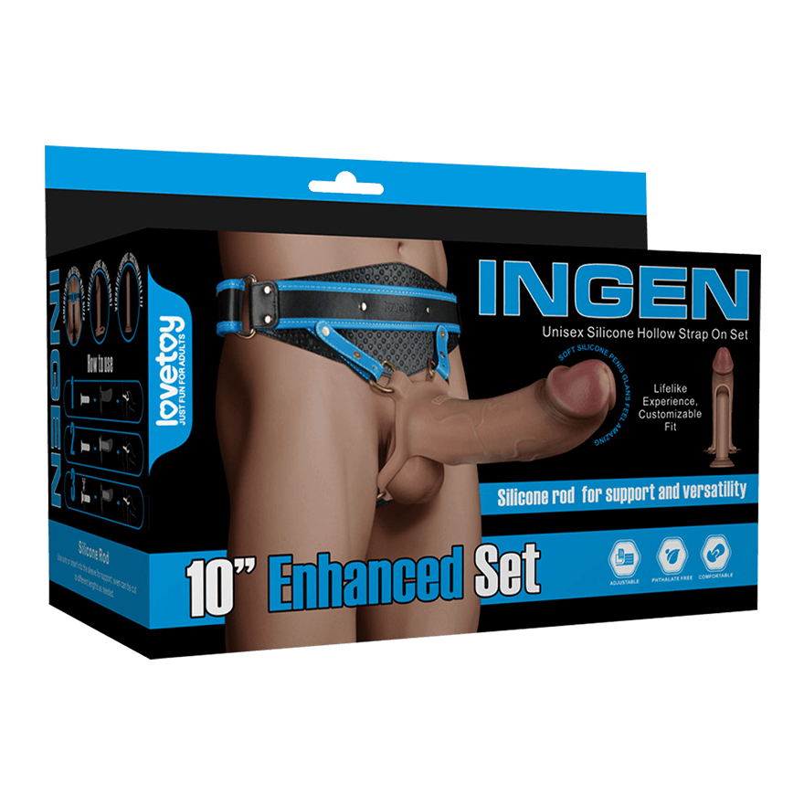 INGEN - Unisex Silicone Hollow Strap On Set L-XXL, 25,5 cm
