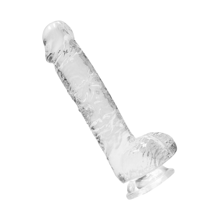 Crystal Clear - Dildo with Balls, 17 cm