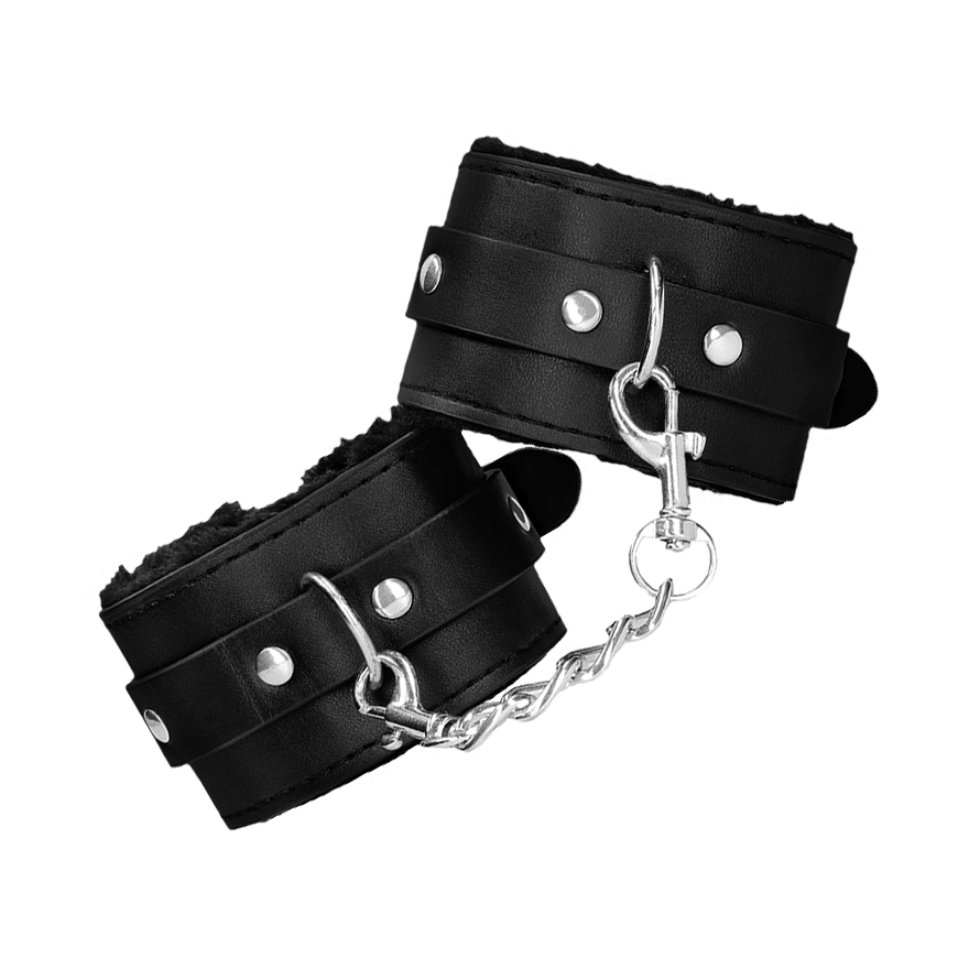 Plush Bonded Leather Wrist Cuffs