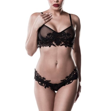 Süßes Dessous-Set mit Häkelspitze, 2-tlg. Süßes Dessous-Set mit Häkelspitze, 2-tlg.