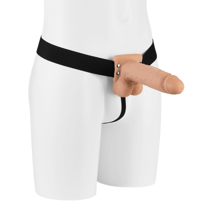 Hollow Strap-On With Balls Flesh, 20 cm Hollow Strap-On With Balls Flesh, 20 cm