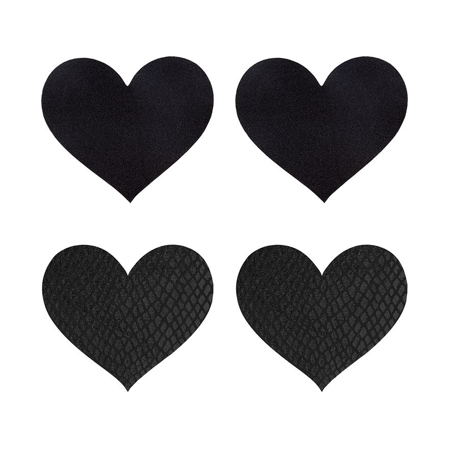 Classic Black Hearts, 2 Paar Pasties