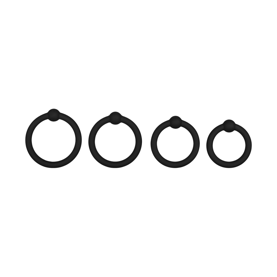 Silikonpenisring-Set, 4 Teile, 2,5 - 5,5 cm
