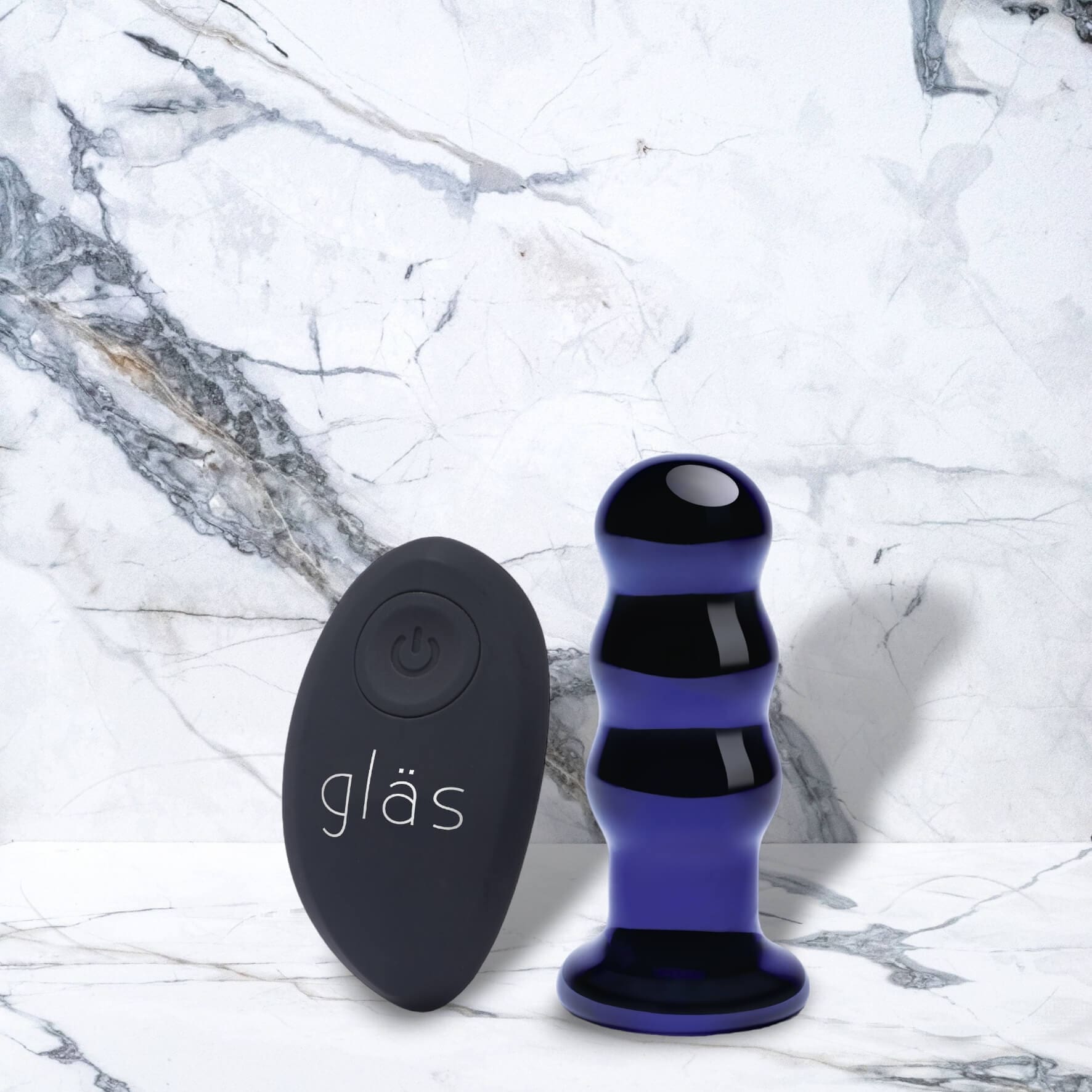 Gläs - Vibrierender Perlen Butt Plug