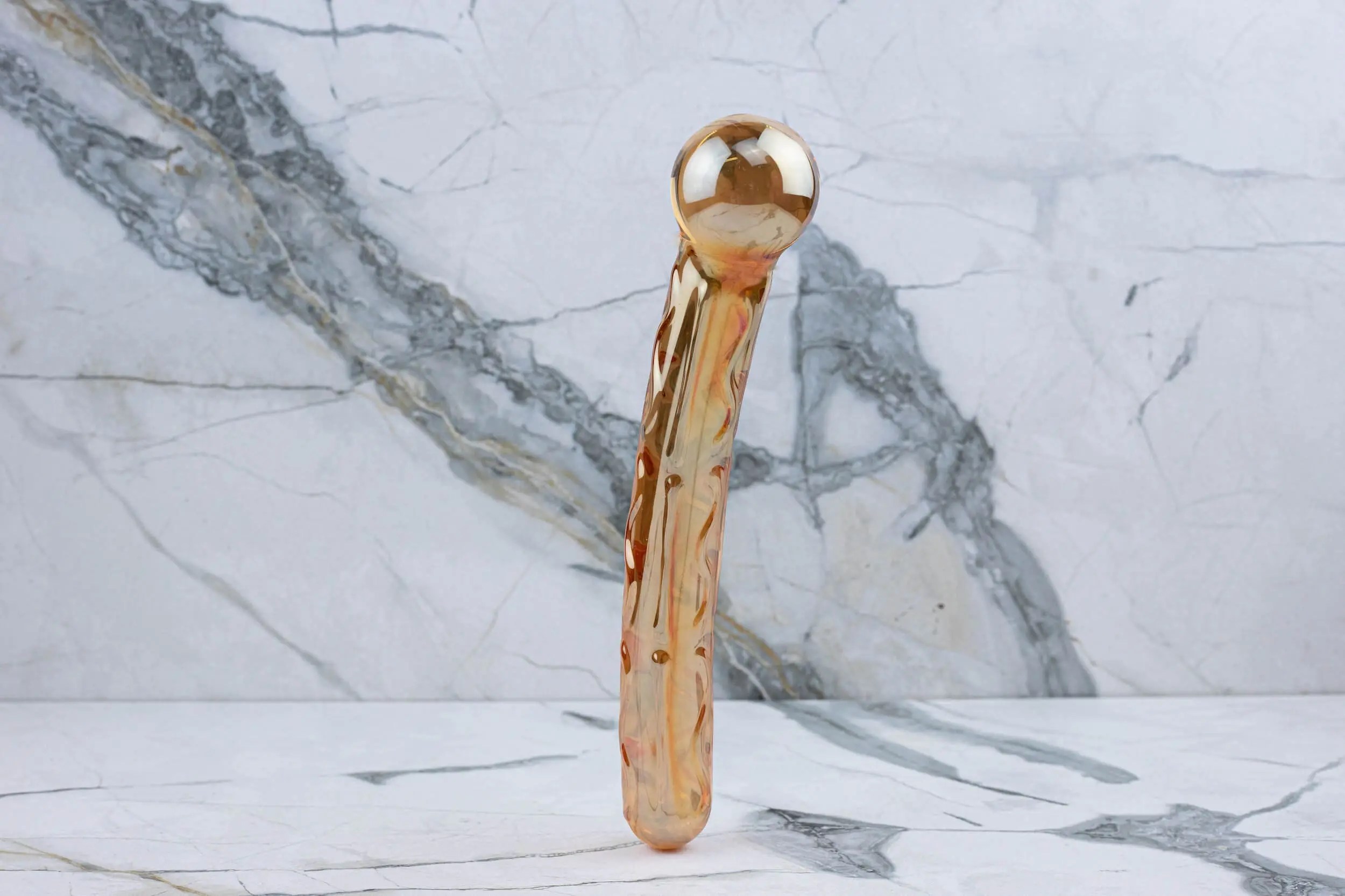 Gläs - Orange Kitzler Glas Dildo