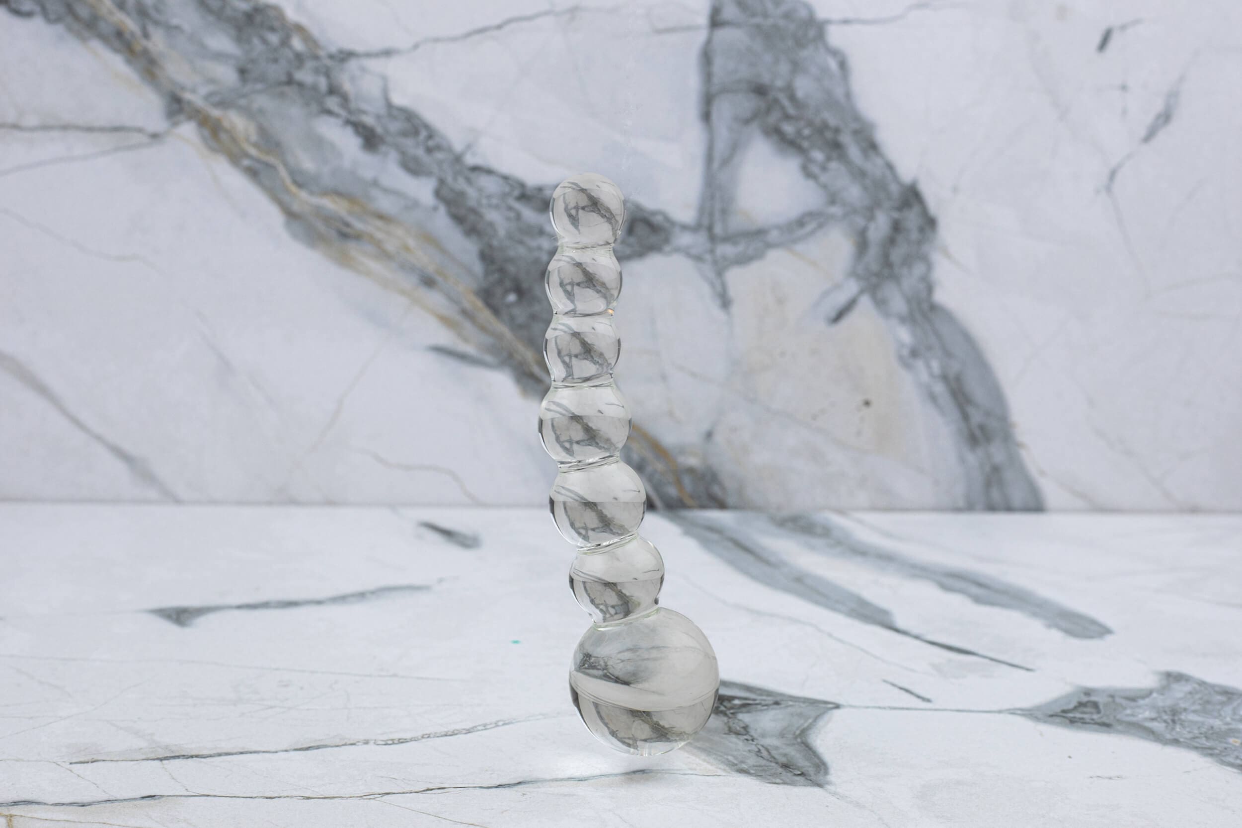 Gläs - Gebogener Glasperlen-Dildo