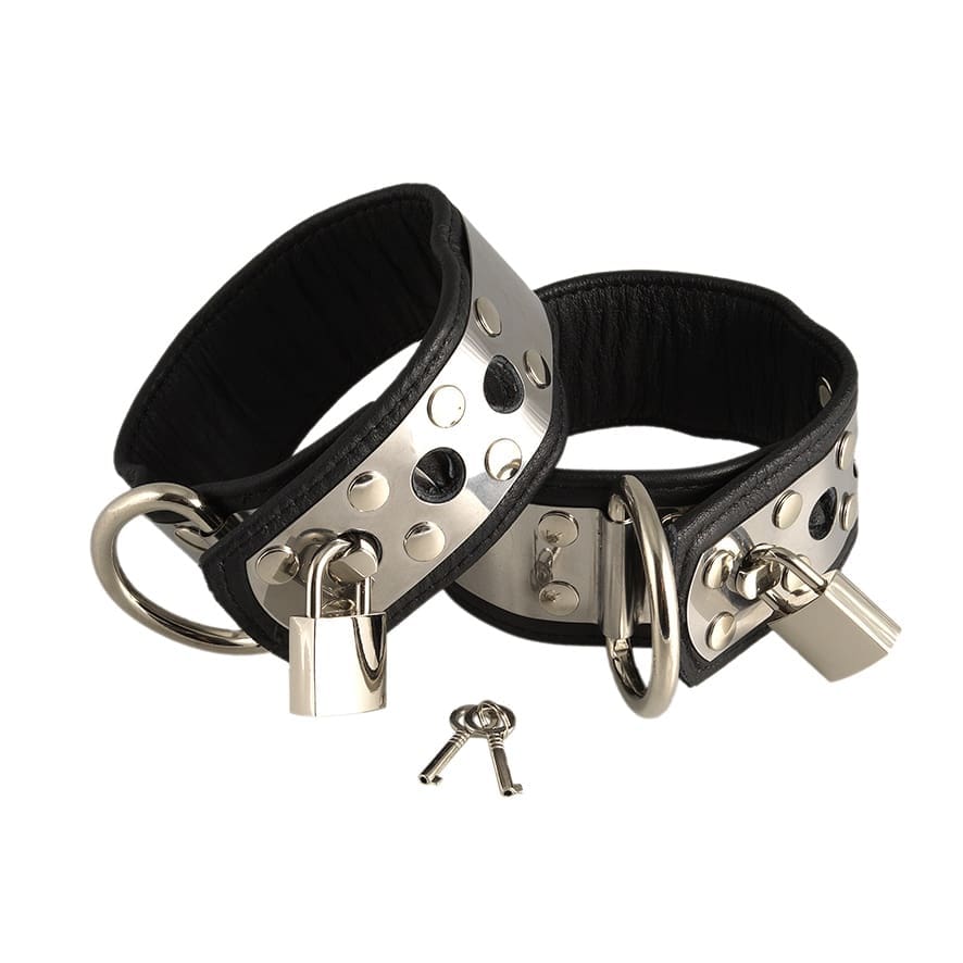 Rimba Bondage Play - Lederhandschellen mit Vorhängeschloss