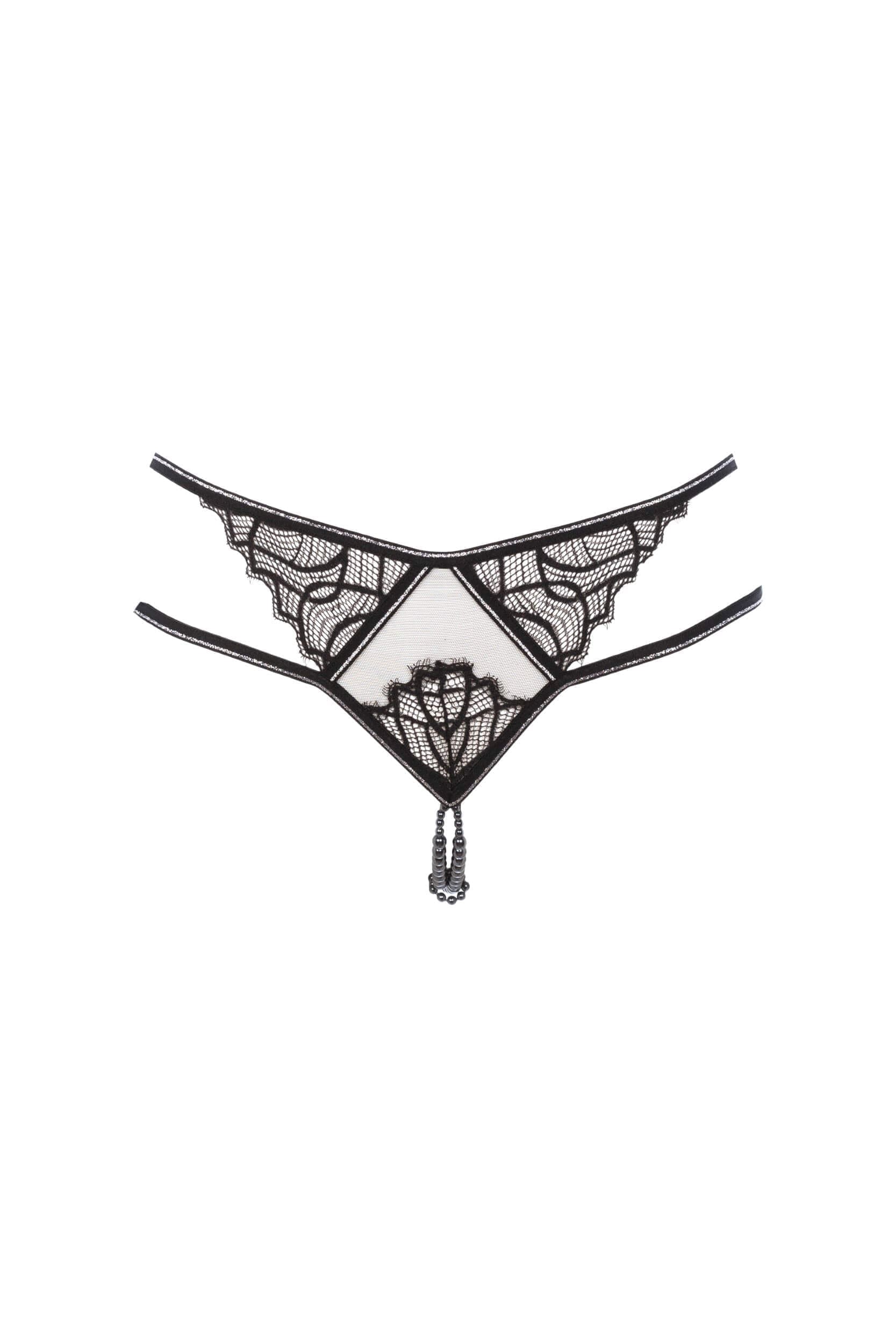 Bracli - Manhattan Strumpfhosen - Luxuriöse Perlenstring-Dessous Größe M