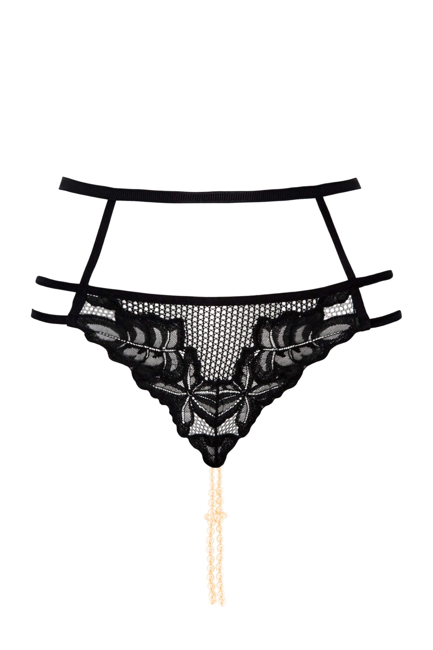Bracli - Londoner Strumpfhosen - Luxuriöse Perlenstring-Dessous Größe S