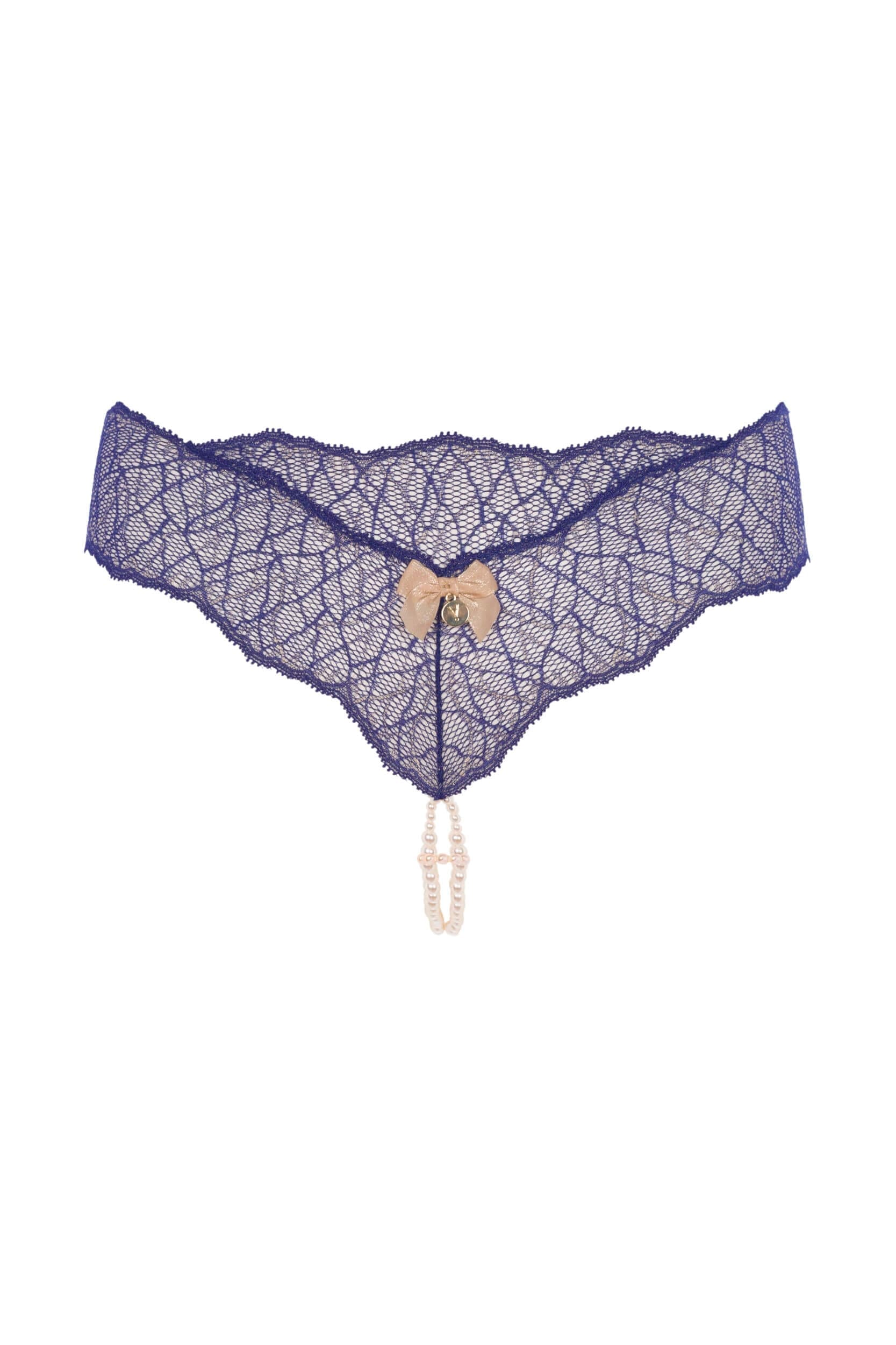 Bracli - Sydney Doppelter Perlenstring Blau - Luxus-Dessous Größe L
