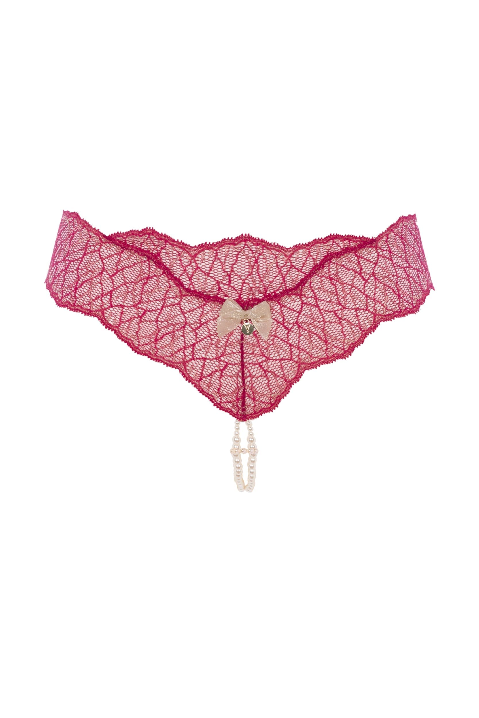 Bracli - Sydney Doppelter Perlenstring Rot - Luxus-Dessous Größe M