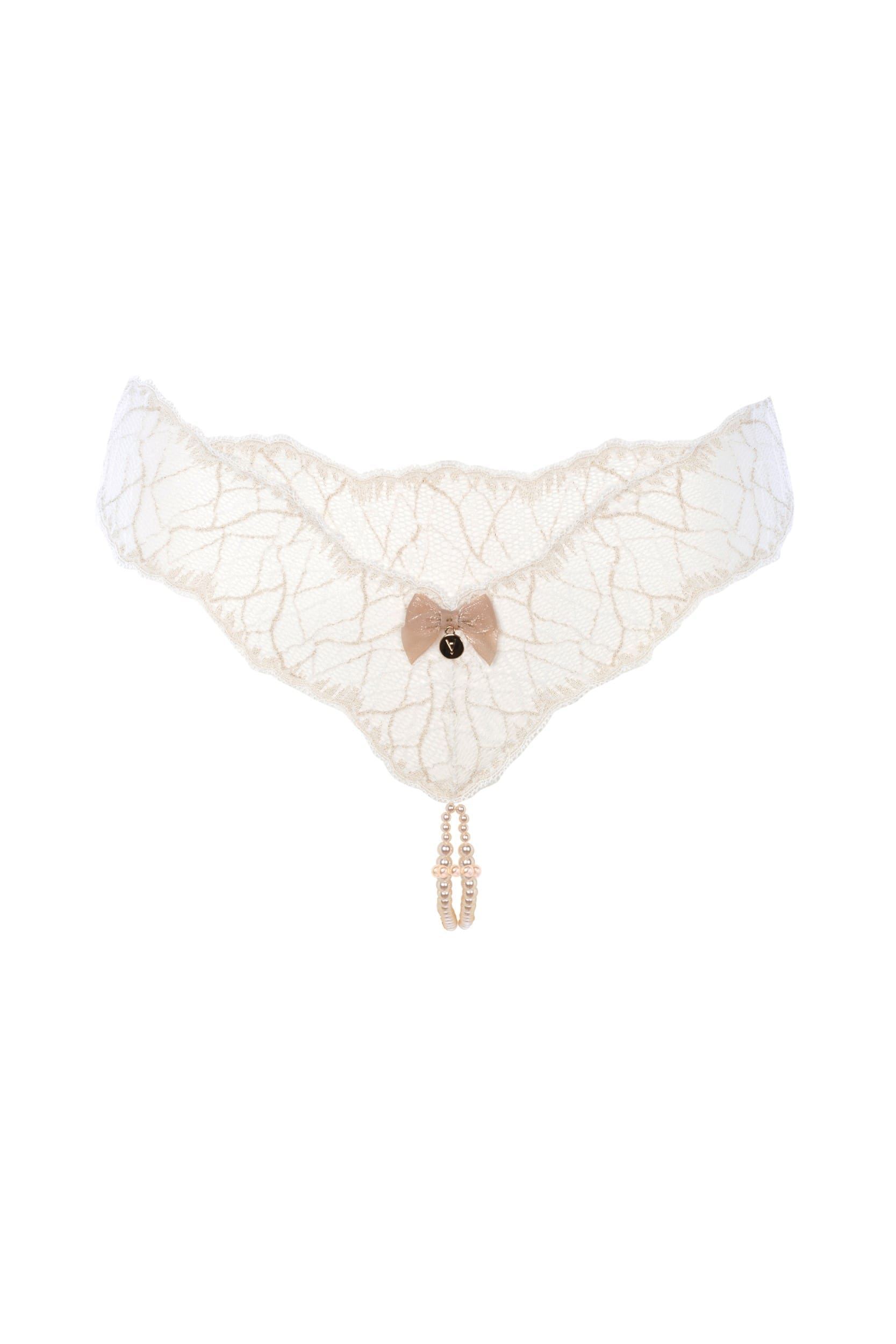 Bracli - Sydney Doppelter Perlenstring Elfenbein - Luxus-Dessous Größe L