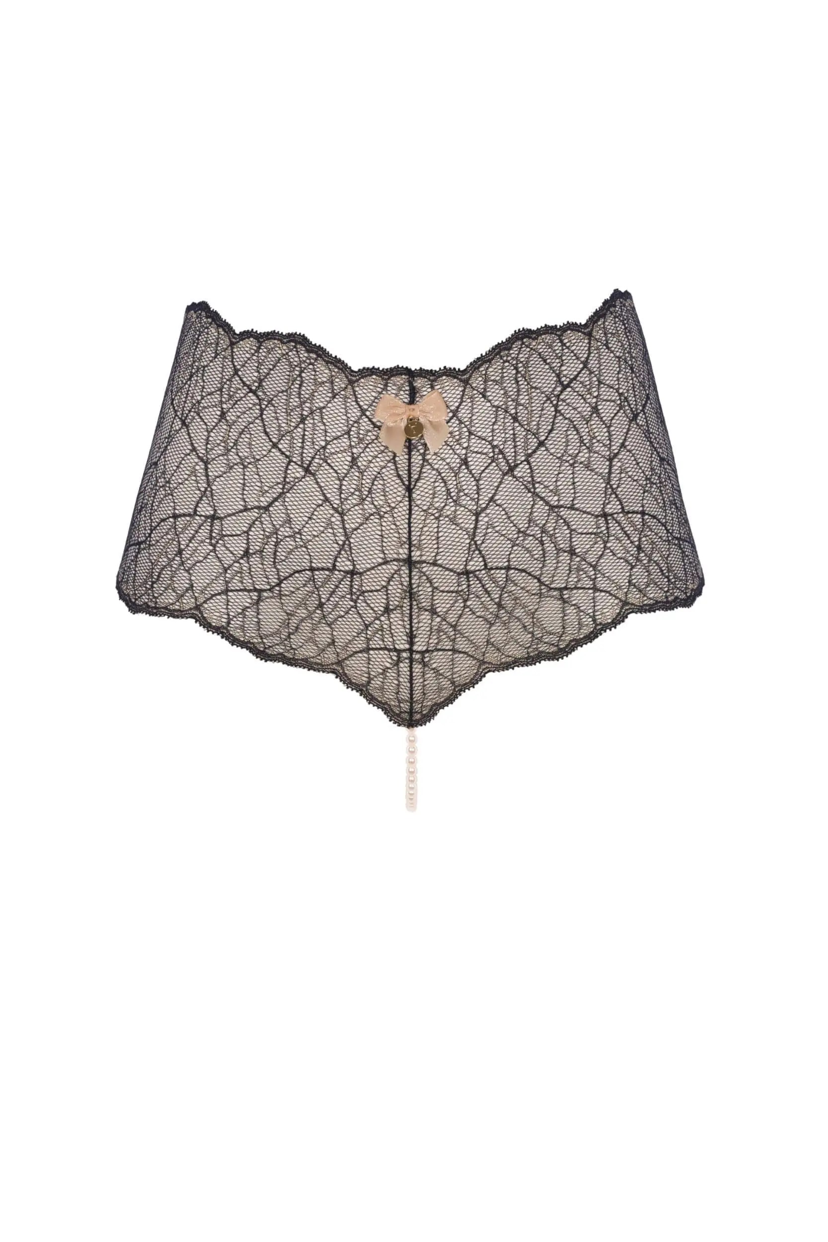 Bracli - Sydney Strumpfhose Schwarz - Luxus Perlenstring Dessous Größe Plus