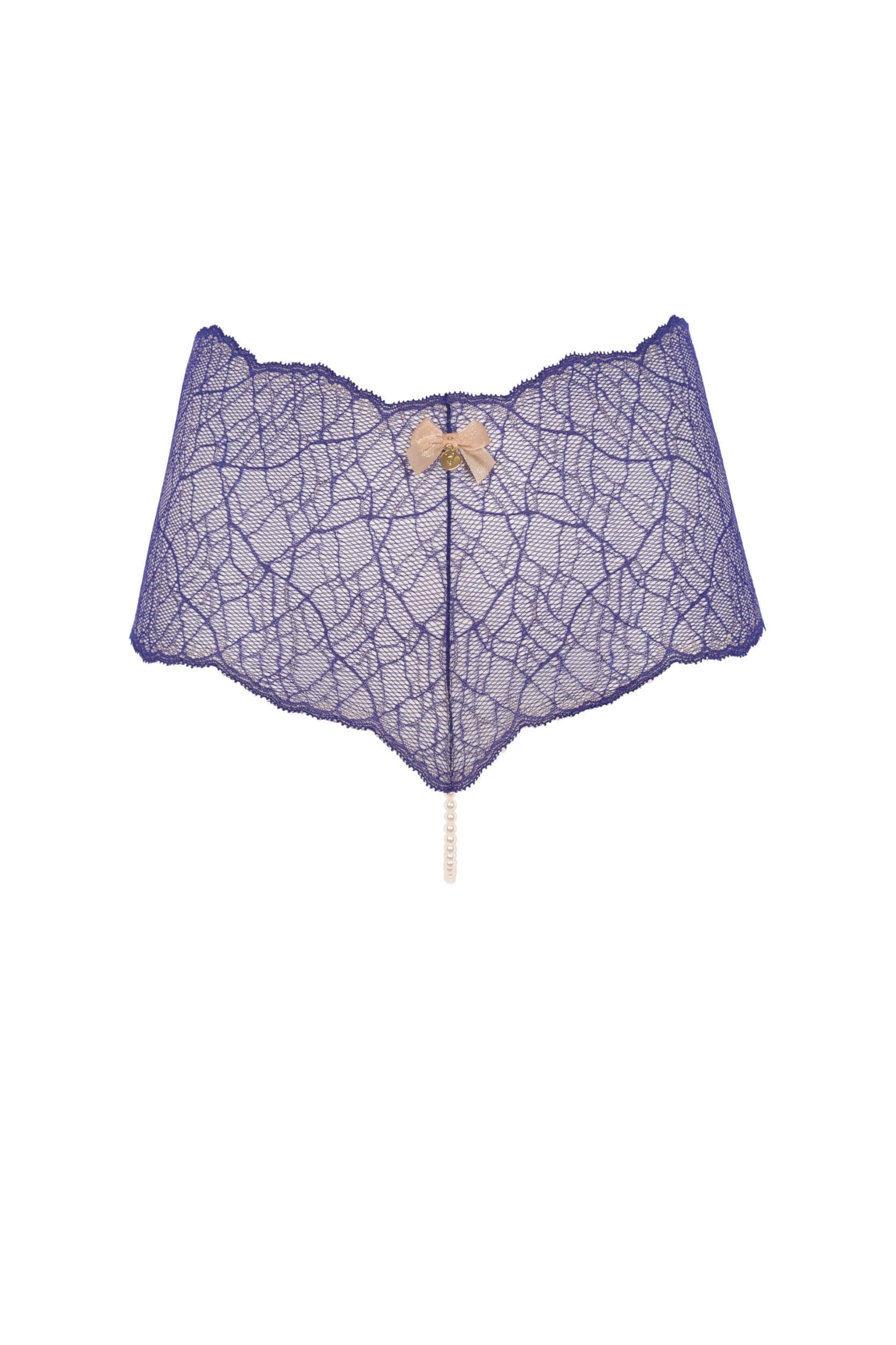 Bracli - Sydney Panty Blau - Luxus Perlenstring Dessous Größe S