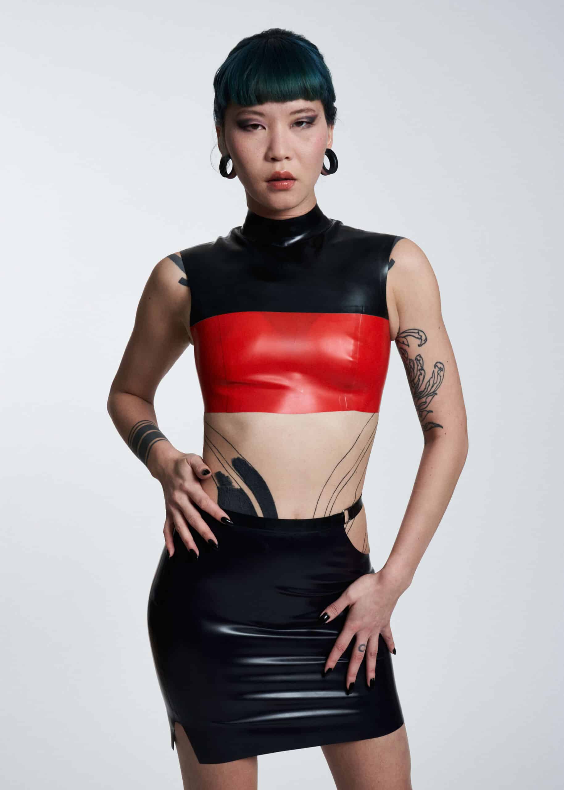Filth Latex - Das ärmellose Candi Latex Oberteil Größe XS
