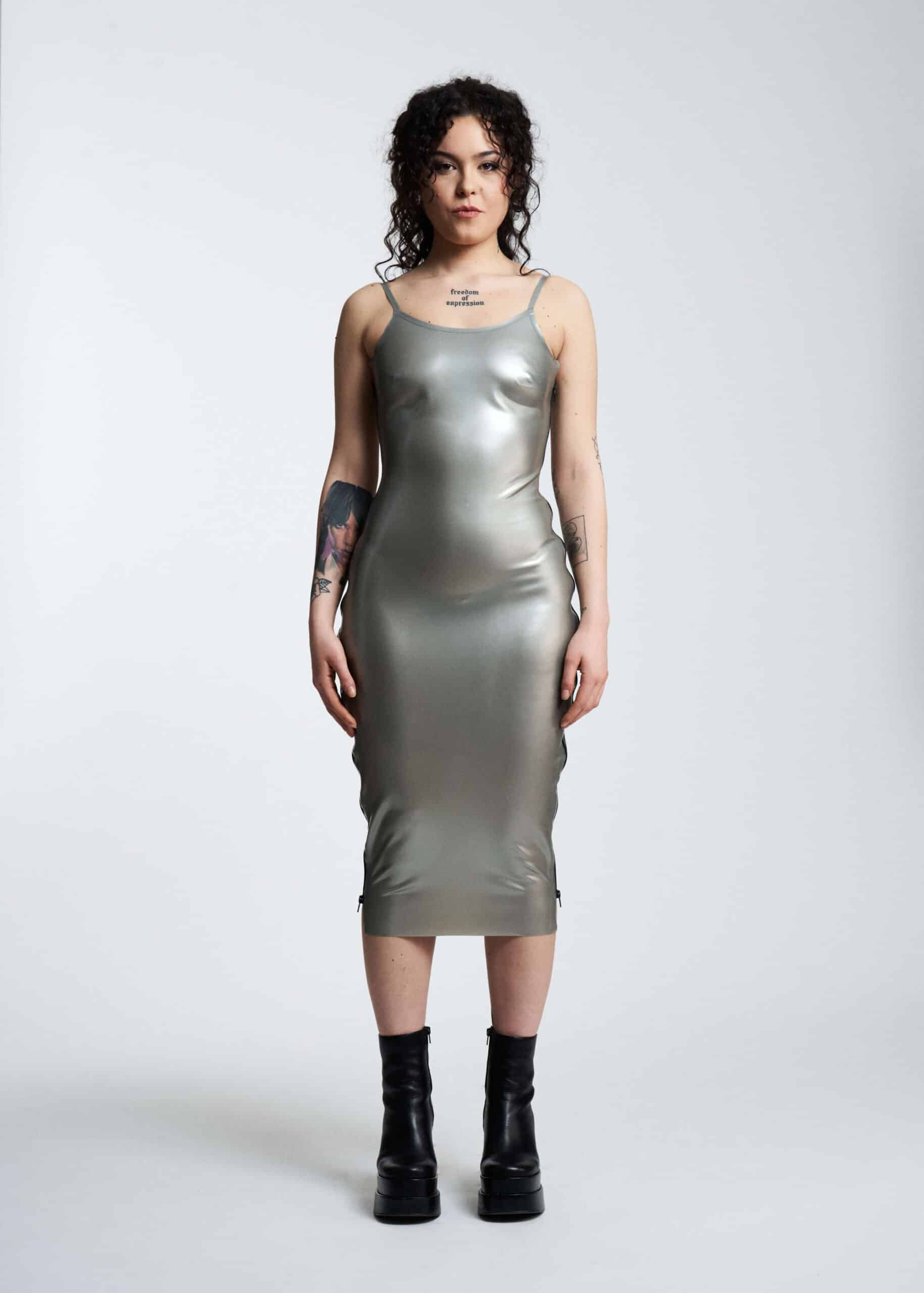 Filth Latex - Das Harvey wadenlange Latexkleid Größe XS