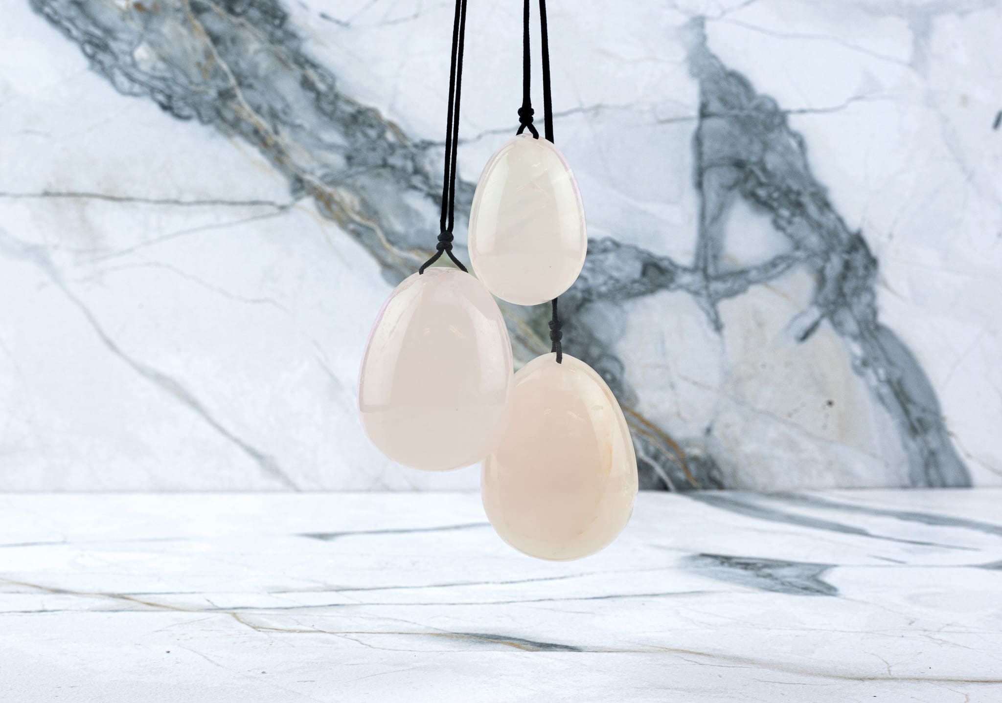 Yoni-Ei - Rosenquarz (Set)