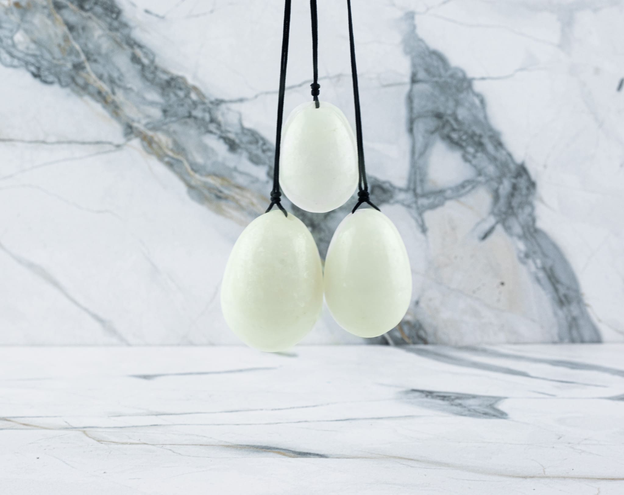 Yoni-Ei - Weiße Jade (Set)