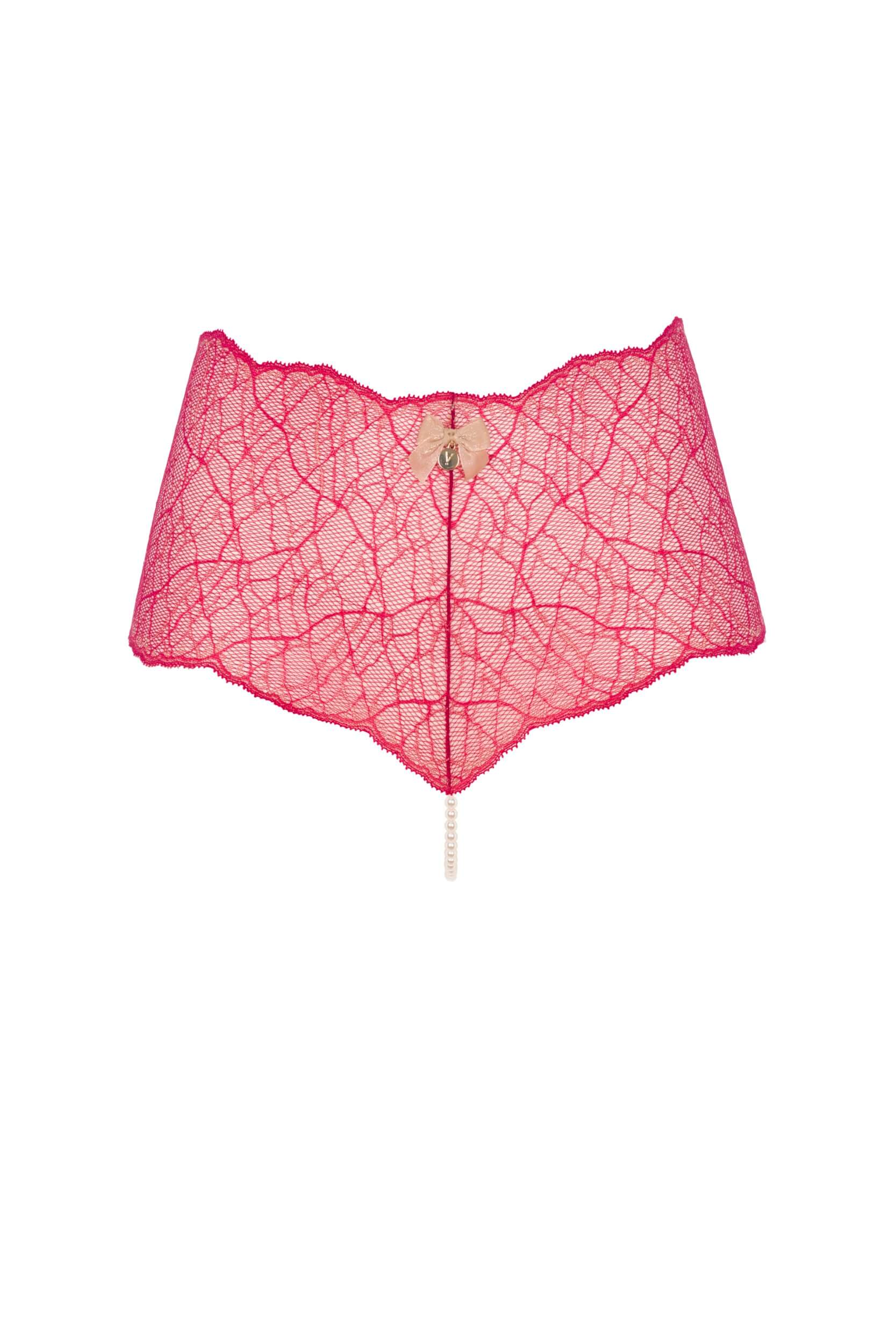 Bracli - Sydney Panty Rot - Luxus Perlenstring Dessous Größe Plus