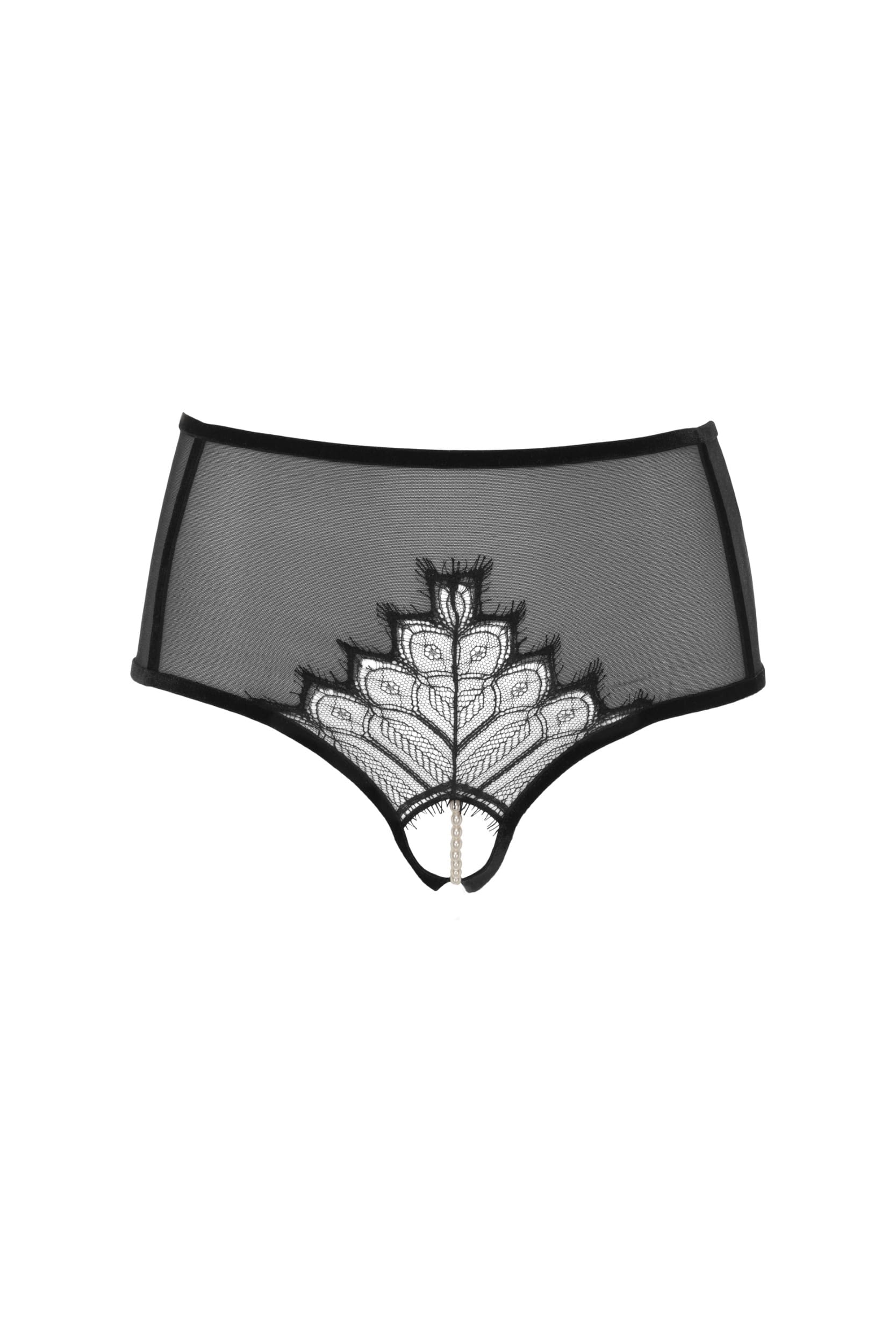 Bracli - Kyoto Hochtaillierter Perlen-Tanga - Luxus-Dessous Größe Plus